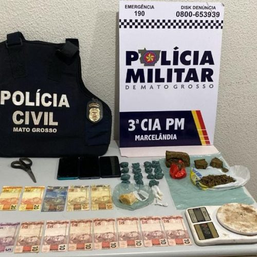 Policiais fecham boca de fumo comandada por mulher em Marcelândia