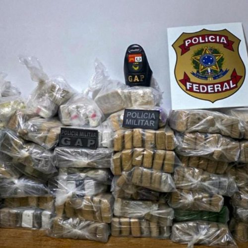Polícias Militar e Federal apreendem 233 quilos de drogas durante ação conjunta