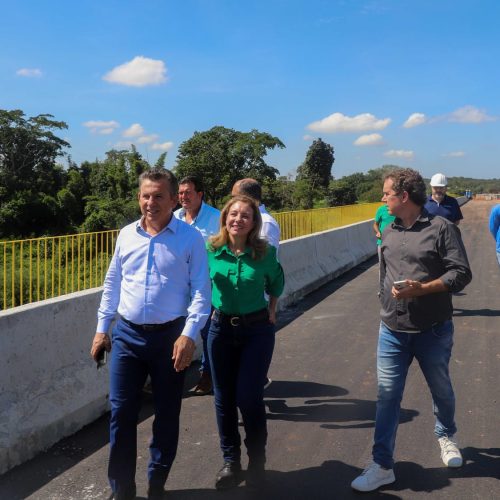 Prefeita e governador vistoriam obras do Parque Tecnológico, IFMT e ponte do Rodoanel