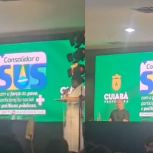 Prefeito de Cuiabá enquadra professora, que se retira de evento sobre saúde pública