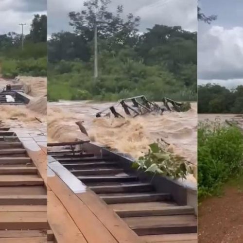 Municipio de Rio Branco -MT: Ponte é levada pela correnteza após temporal