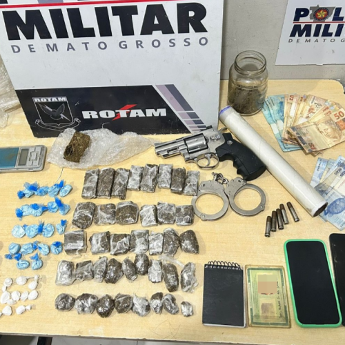 Rotam prende homem por tráfico de drogas e apreende porções de entorpecentes em Cuiabá