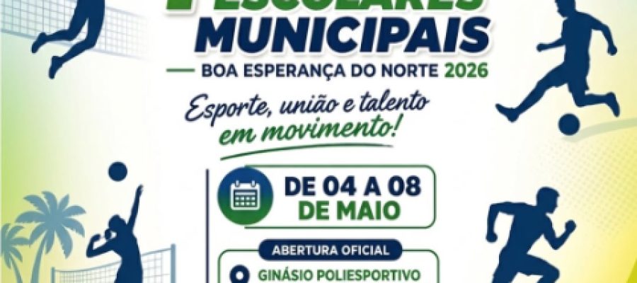Boa Esperança do Norte realiza 1º Jogos Escolares Municipais a partir de 4 de maio