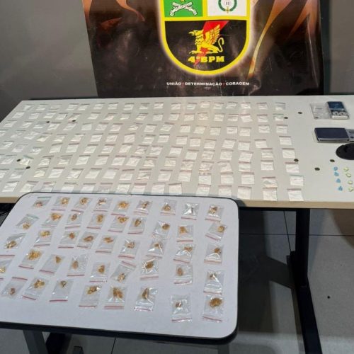 Três faccionados são presos com 200 porções de drogas diversas em Várzea Grande