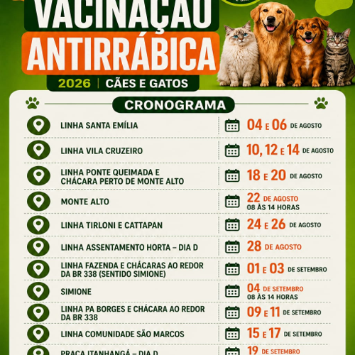 Itanhangá inicia campanha de vacinação antirrábica para cães e gatos