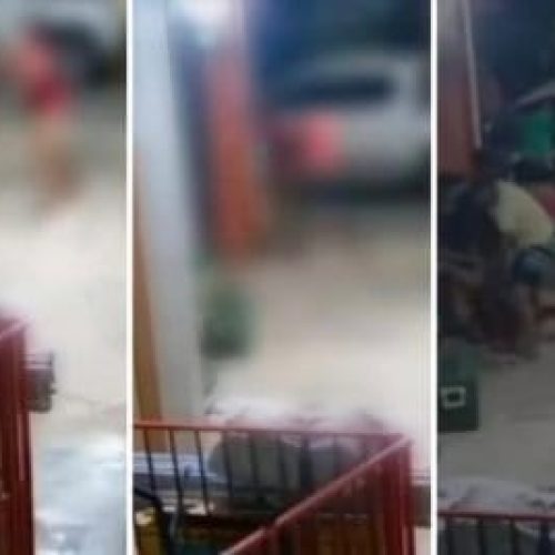 Vídeo mostra homem tentando matar companheira a facadas em MT; veja