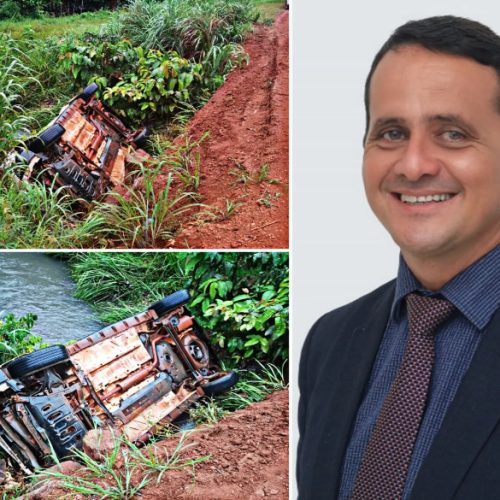 Vereador perde controle de carro e cai em córrego na MT-448 entre Tapurah e Nova Maringá