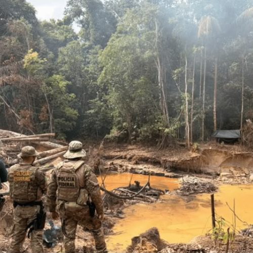 PF e IBAMA destroem maquinários em ação de combate à mineração em terra indígena em Mato Grosso
