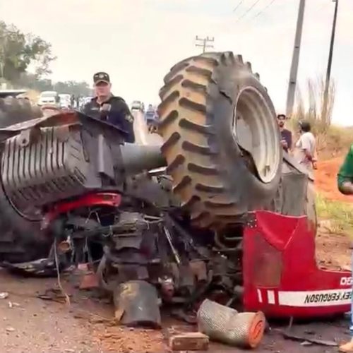 Trator é atingido por carreta e condutor é socorrido em estado grave no Nortão