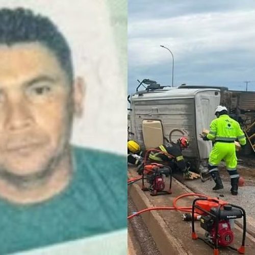 Motorista morre após caminhão tombar na BR-163 em Sorriso