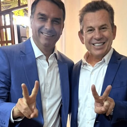 Mauro Mendes se reúne com Flavio Bolsonaro reforçando apoio no 2º turno