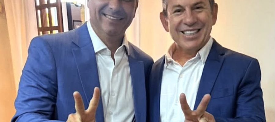 Mauro Mendes se reúne com Flavio Bolsonaro reforçando apoio no 2º turno