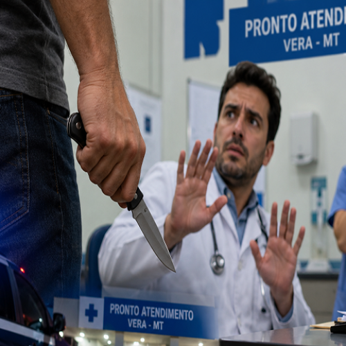 VERA-MT: Paciente ameaça cortar pescoço de médico com canivete se ele não “liberasse” atestado