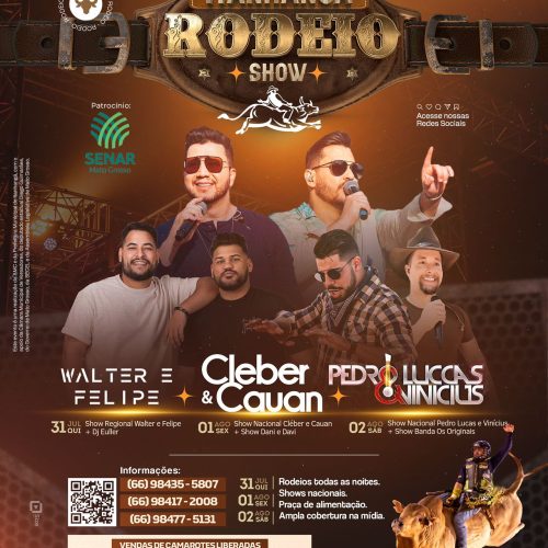 Itanhangá-MT: O Chão vai tremer com o Rodeio Show 2025, serão três dias de festa com entrada franca, shows nacionais e Rodeio Show